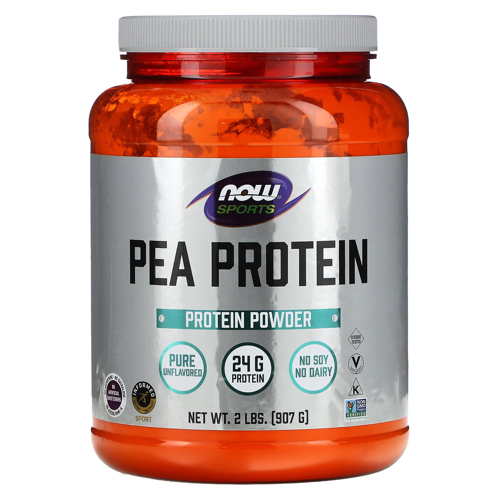 

Sports, Pea Protein, Pure Unflavored, 907G (2Lbs)