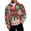 Men's Casual Stand Collar Sweatshirt with Holiday Christmas Print