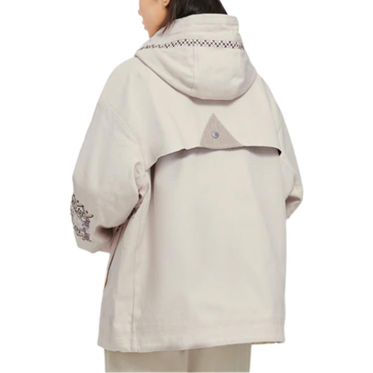 Li Ning China Series Solid Color Logo Embroidered Hooded Drawstring Jacket Unisex Jacket White AFDSB71-1