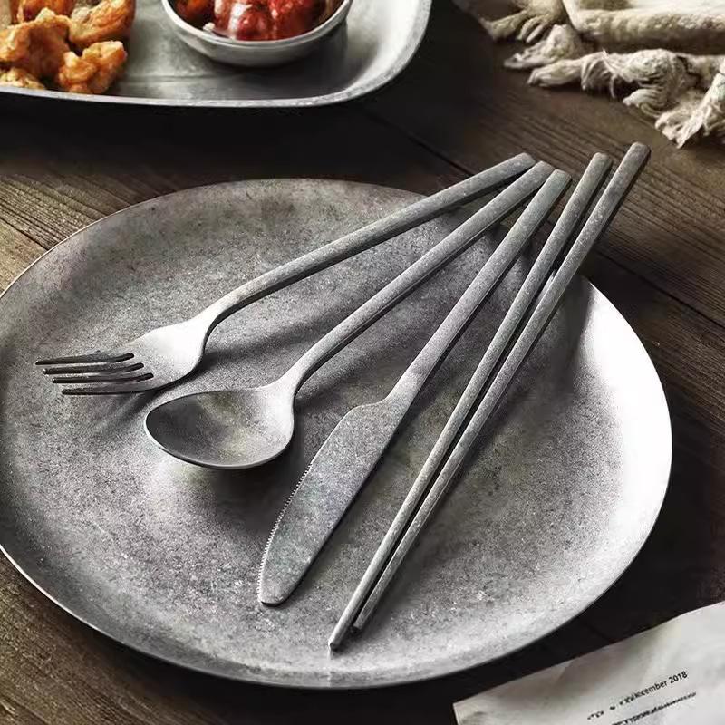 Retro 430 knife and fork stainless steel tableware knife, fork and spoon western stainless steel tableware