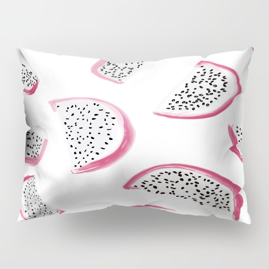 Ins Fruit Single Sided Polyester Pillow Case Watermelon Banana Pineapple Strawberry Pattern Waist Cushion Cover Bedside Pillow Case