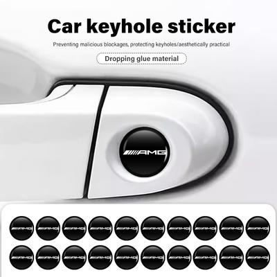 8pcs Car Door Keyhole Sticker Lock Protector Anti-blocking Decal For Mercedes Benz AMG A B C E S G Class W201 W210 W108 W205 NQ7