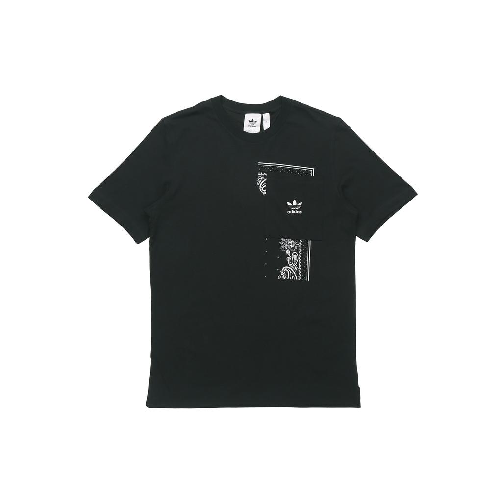 Adidas Originals Casual Print Pocket Crew Neck Short Sleeve T-Shirt Men Tops Black DX3658
