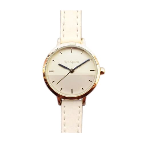 Tea Spoon Women's Watch with Two-Tone Strap, H00318S-1 IV, Ivory