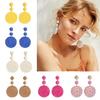Big Round Geometric Hoop Earrings Summer Beach Boho Pendant Exaggerated Earrings