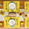 Yellow Hello Sunshine Sunflower Summer Placemats for Dining Table, 12 X 18 Inch Spring Holiday Decoration Rustic Vintage Washable Table Mats Set of 4
