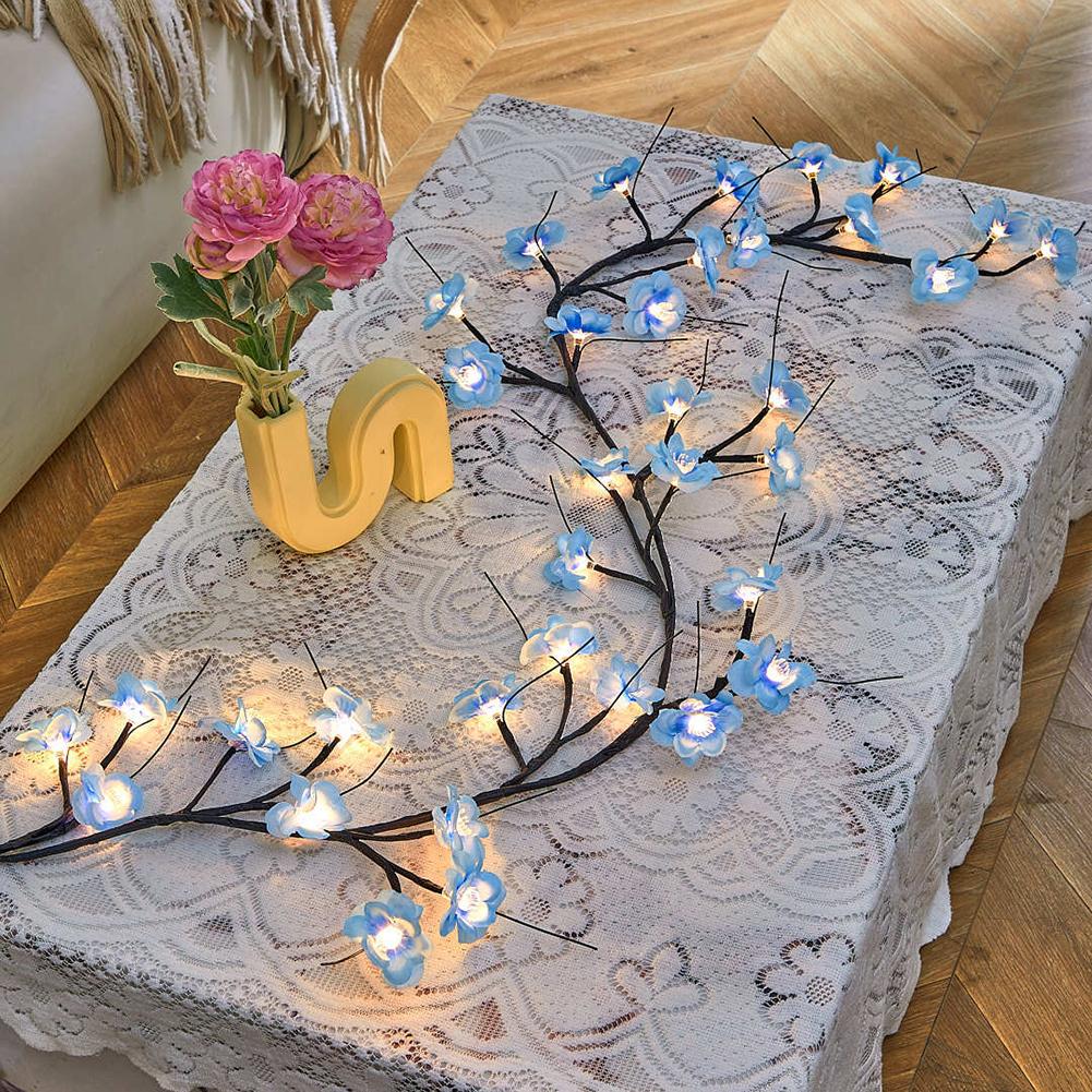 Flower String Lights with Remote Control Artificial Flower Vine Light Bendable DIY Fairy Light USB Plug In for Living Room