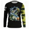 Fishing Championship Long Sleeve Shirt UV Protection Man Outdoor Fashion Print T-Shirts Moisture Wicking Fishing Apparel Tops