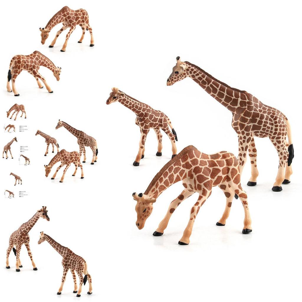Realistic Pvc Giraffe Family Models For Collectors And Decor Featuring Three Unique Styles