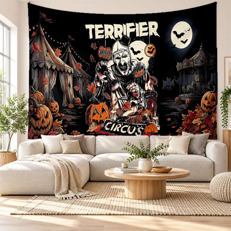 Terrifier Art the Clown Wandteppich Heimdekoration Hängendes Tuch Kunst Hintergrundteppich für Schlafzimmer