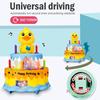 Cute Animated Birthday Cake Toy With Music & Light Removable Candles With Universal Wheel Early Education Gift For Kids Toddlers