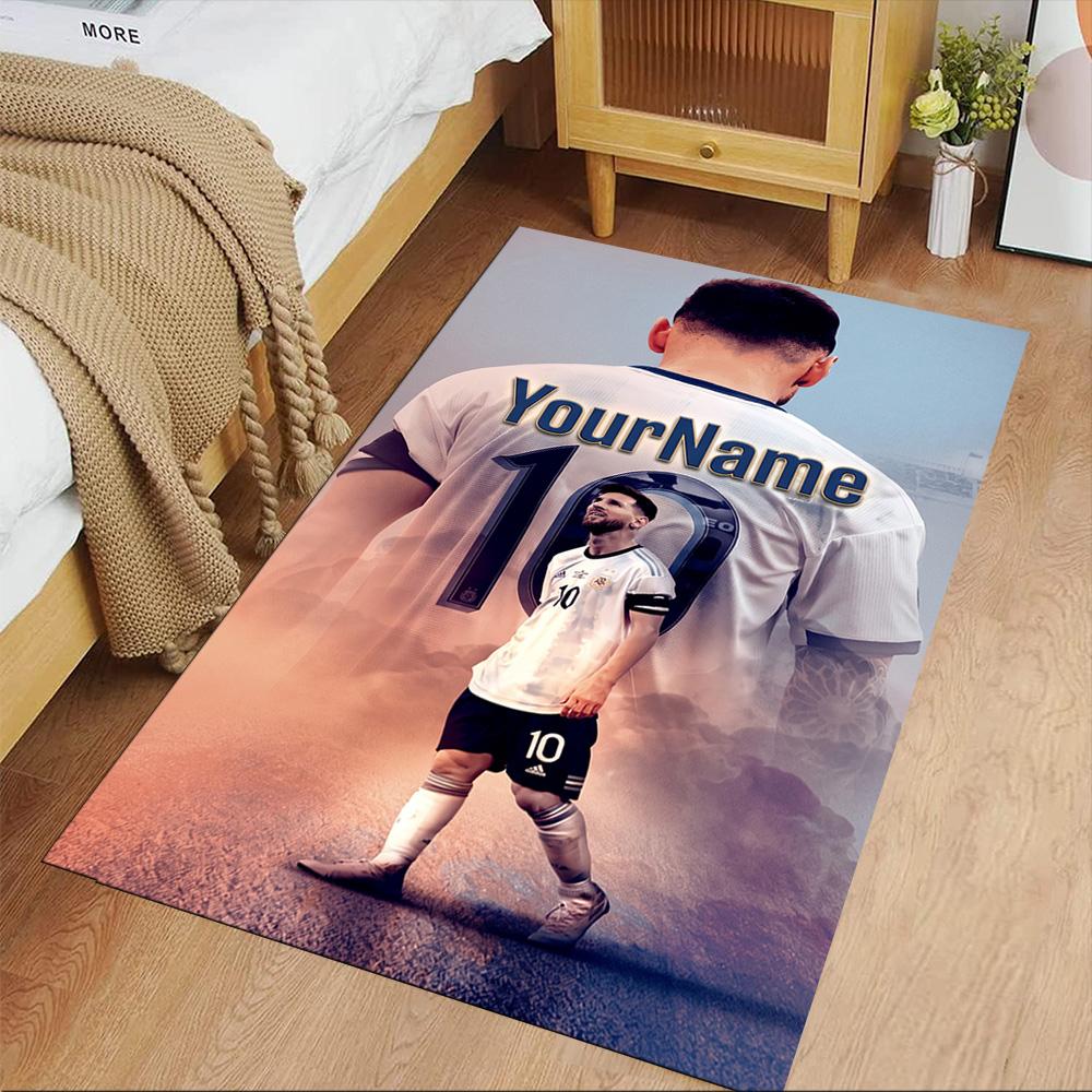 Messi Customizable Name Carpet Design for Dining Room Dormitory Hallway Decorate room Antislip Carpet Office home decor Best for Christmas