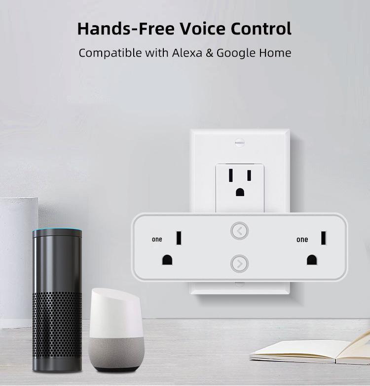 US Dual WiFi Smart Socket with Shelf & Alexa Voice Control