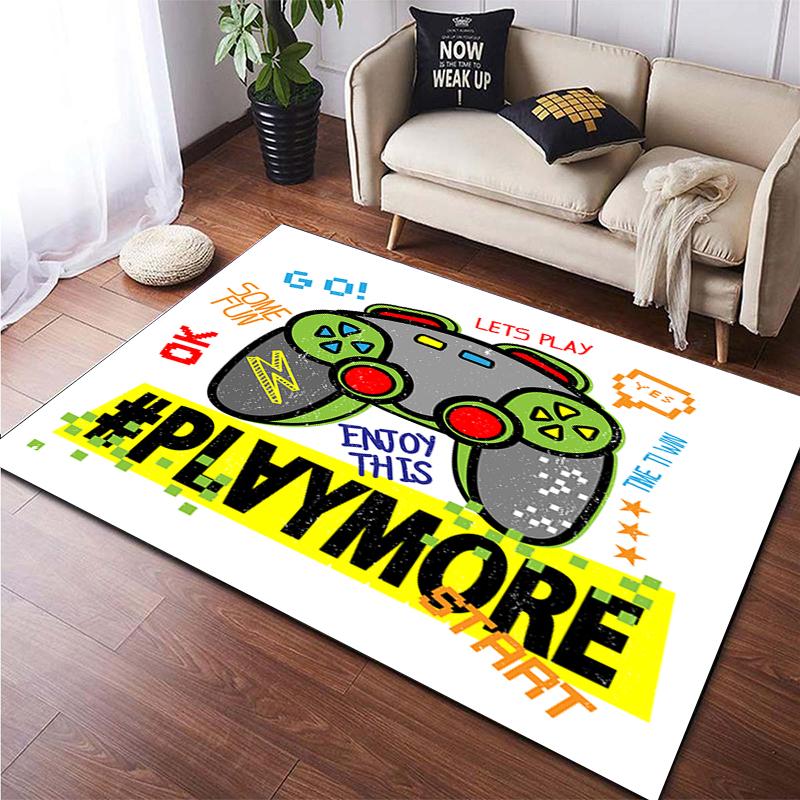 Cartoon Comic Game Handle Painting Carpet for Living Room Large Area Rug Black Soft Carpet Home Decoration Mats Boho Rugs