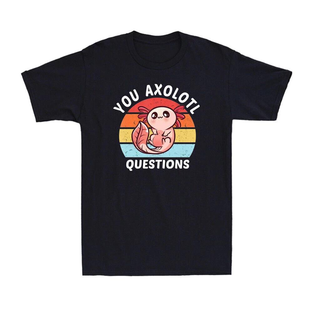 You Axolotl Questions Vintage 90s Axolotl Tee Funny Animal Lovers Men s T-Shirt XXXL