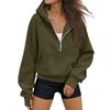 Damen Halbzip Kapuzenpullover Langarm Freizeit Sweatshirt Farbe