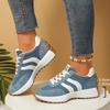 Women's Platform Daddy Shoes - Colorblock Round Toe Lace-Up Sneakers, Comfortable Cushioned Sole Walking Shoes for Ladies