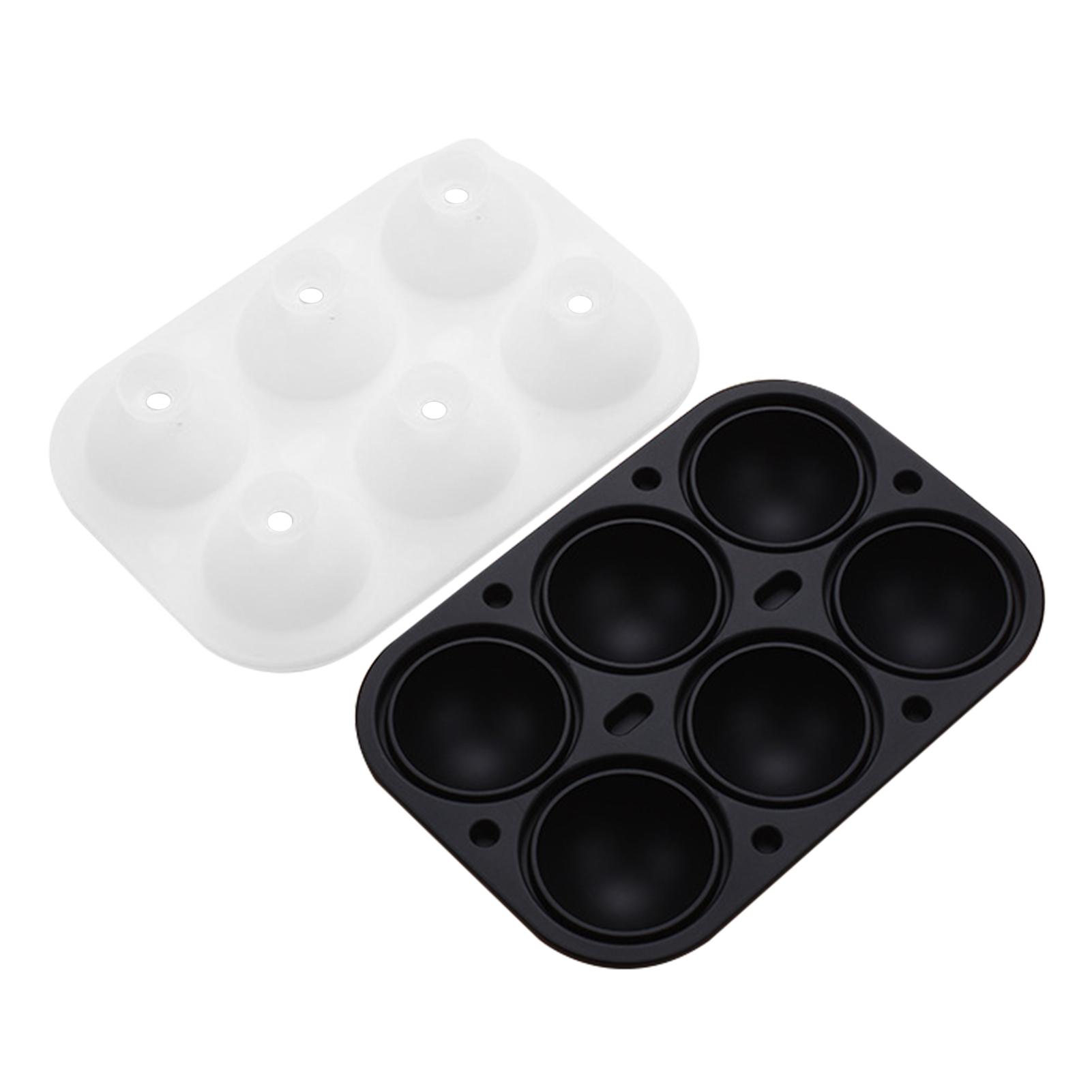 

6 Grid Ball Shaped Ice Cubes Mold Safe Silicone Ice Cube Tray Molds with Lid Summer Kitchen Bar Iced Cocktail Freeze Tool чёрный