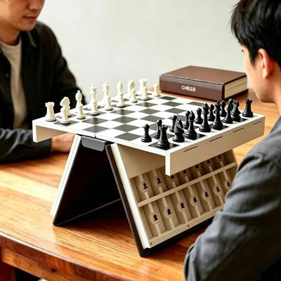 Inovativní styly knih 3D skládací šachová puzzle Stolní hra Sada Praktický design Pro cestovní skladování Vzdělávací hra Pro všechny věkové kategorie