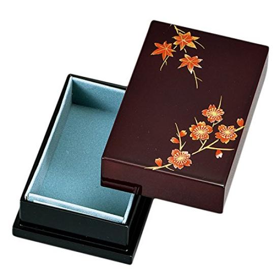 Yamanaka Lacquerware Small Box Kaga Spring and Autumn Hand-painted Maki-e M15974-5