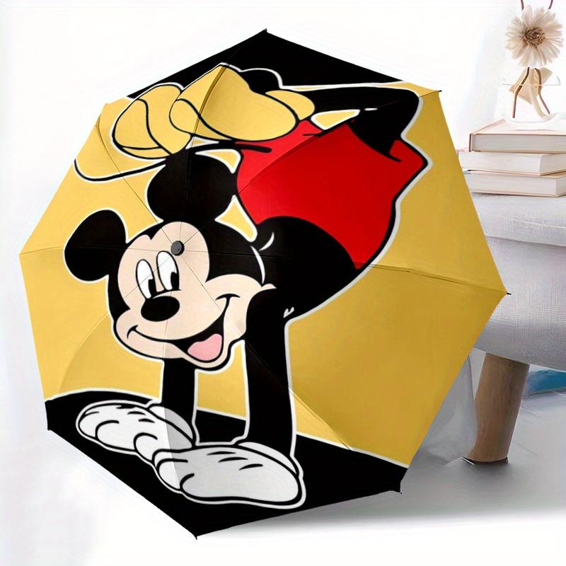 1pc Mickey Mouse Upside Down Pattern Automatic Umbrella is Fashionable and Good-Looking, a Portable 3-Fold Umbrella, Suitable for Travel and