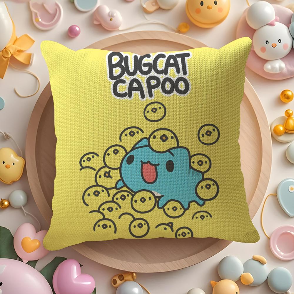 Cute Cartoon BBugcat Capoo Pillow Case Pattern Printed Pillowcase for Living Room Sofa Cushion Cover Bedroom Decor