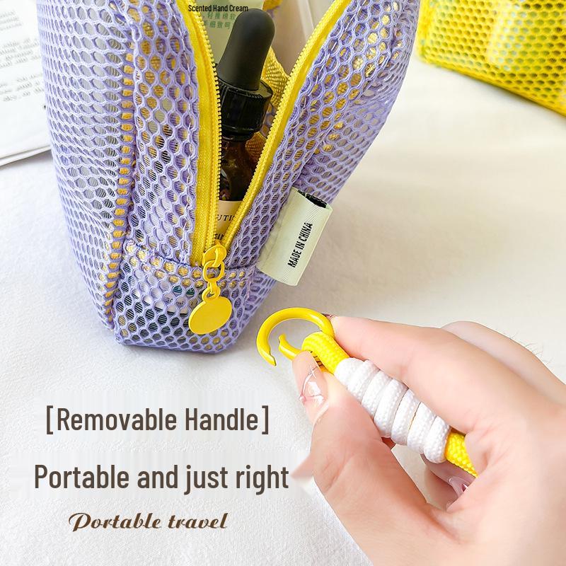 Dopamine Grid Draagbare Mesh Make-up & Lippenstift Tas