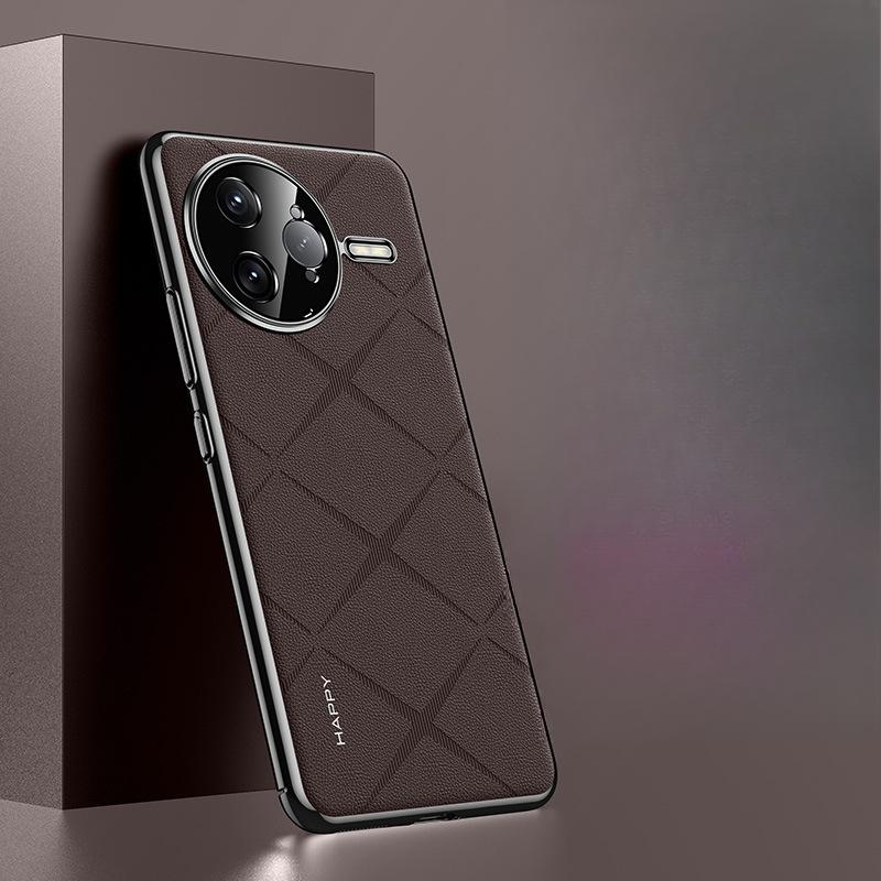 Applicable To Redmi K80pro Mobile Phone Case Lens Full-inclusive Redmi Anti-fall K80 Business Men's Chanson High-end Plain Leather Case