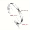 Simple C- shaped Bracelet, Personalized , Men's Stainless Steel Smooth Open Bracelet