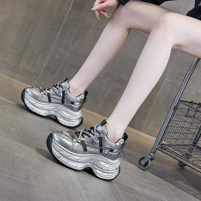 2025 Damen Koreanischer Stil Dad Sneakers: Frühlings-Casual-Mode mit Diamantstreifen-Trend