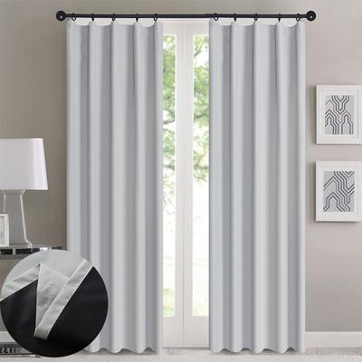 Full Blackout Curtains Waterproof Sunshade Cloth Solid Color Punched Finished Curtains