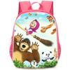 Masha And Bear School Bag Elementary School Cartoon High Definition Printing Large Capacity Zipper Oxford Lightweight Ridge Backpack