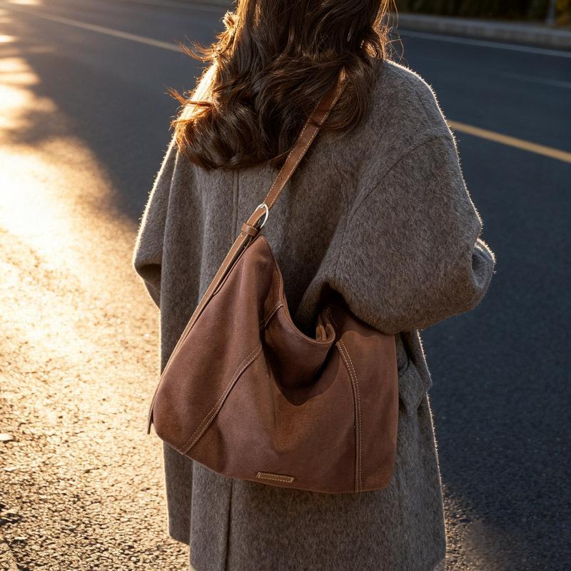 Winter Vintage Wildleder Pendler Umhängetasche Neue Mode Crossbody Tasche für Damen Bequem und Vielseitig Textur Aufbewahrungstaschen