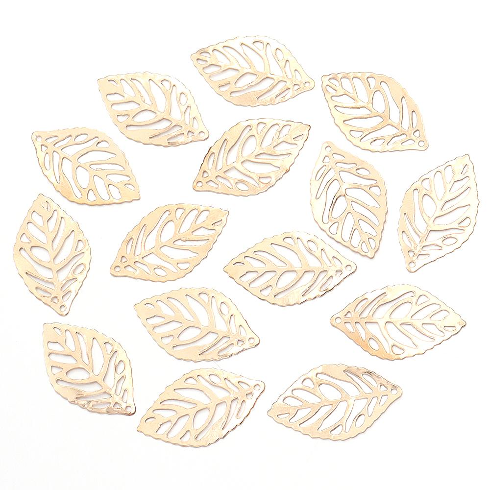 50pcs Iron Hollow Leaves Charm Vintage Leaves Charm DIy Jwelery Making Neckalce Bracelet Decoration Gold Rhodium Color Pendant