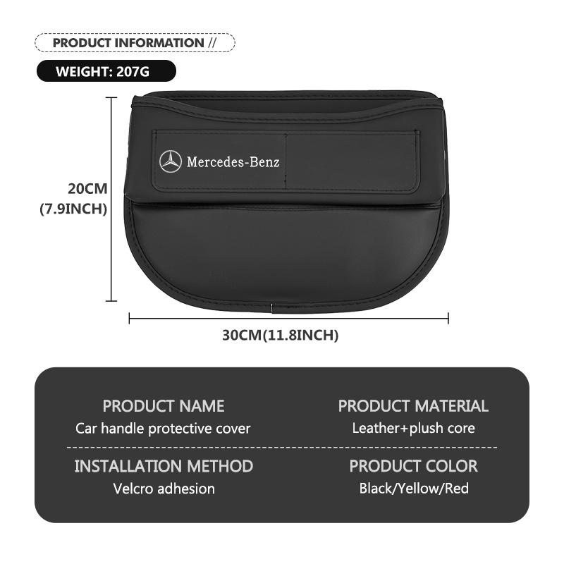 AABIC1 For Benz Car Logo Seat Gaps Filler Organizer Leather Gap Storage Bag Interior Accessories AMG VIANO GLB GLC W108 W124 W126 W169