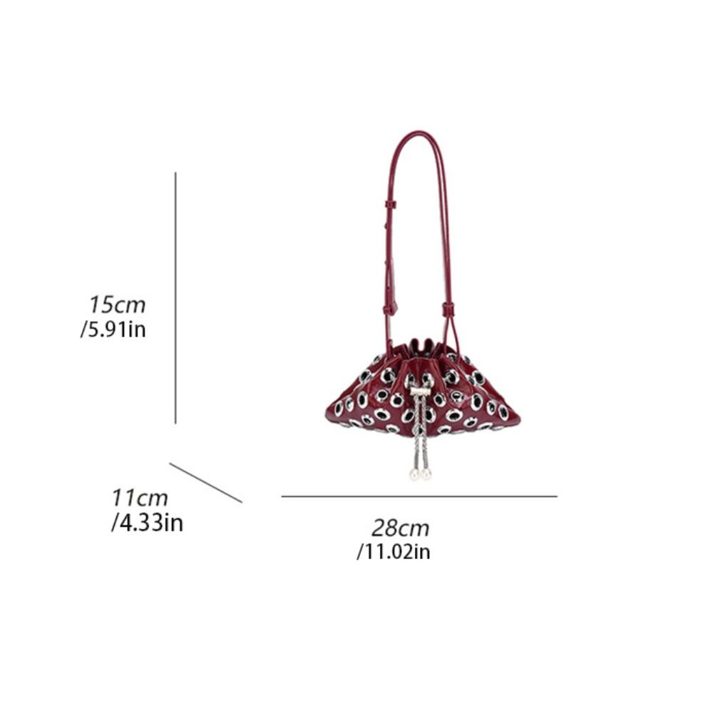 Metal Stud Rivet Shoulder Bag Spicy Girl Drawstring Crossbody Bag Simple Y2k Underarm Bag  Daily