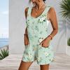 Womens Plus Size Sleeveless Romper With Pockets