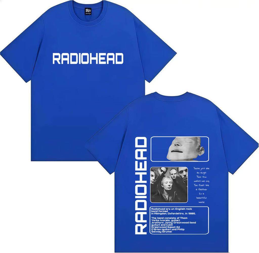 Radiohead Album Graphic Tshirt for Unisex and Women Fashionable Hiphop Tshirt 2025 Summer Pure Cotton 100 Printed Tshirt