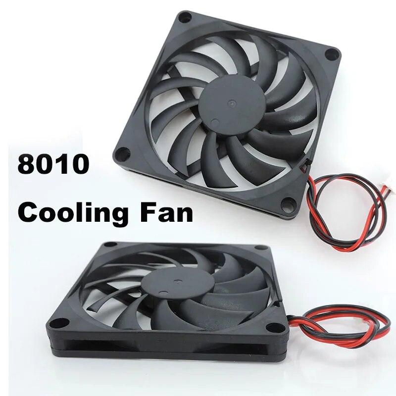 8cm 8010 DC 5V 12V 24V wentylator chłodzący bezszczotkowy do części drukarki 3D Reprap DC Cooler 80 x 80 x 10mm plastikowy wentylator 2pin