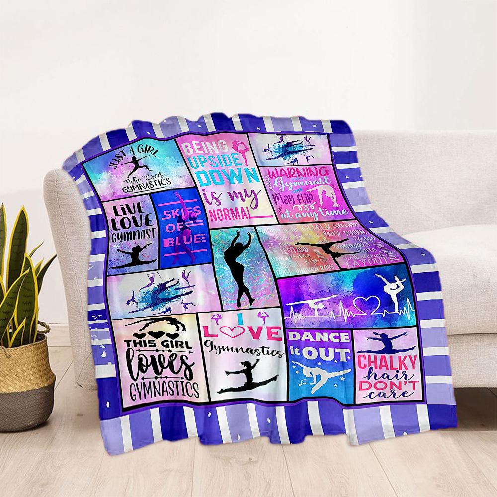 Gymnastics Dreams In Colors Blankets Are Suitable for Living Rooms, Bedrooms, Camping, and Other Places, Making Them an Ideal Choice for Gifts.