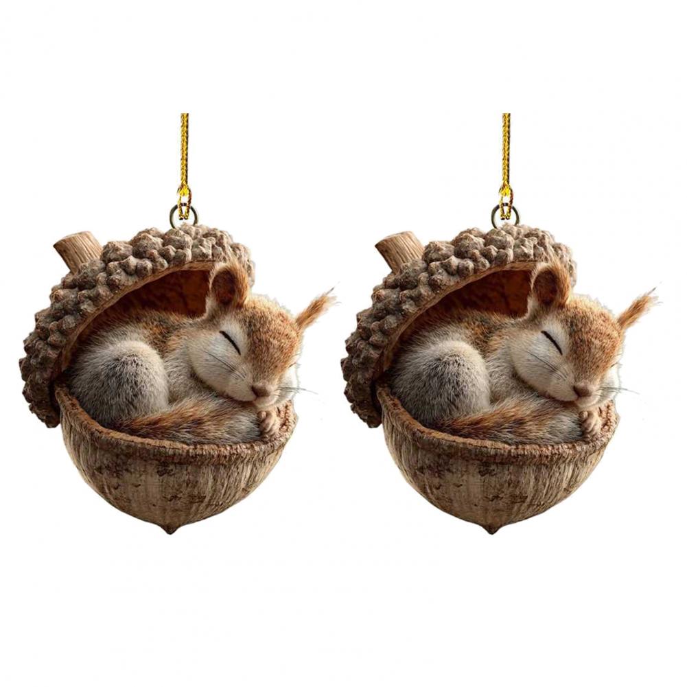 Forest Christmas Decorations Nature-inspired Holiday Ornaments 2d Forest Acorn Ornaments Woodland Creature Christmas for Home