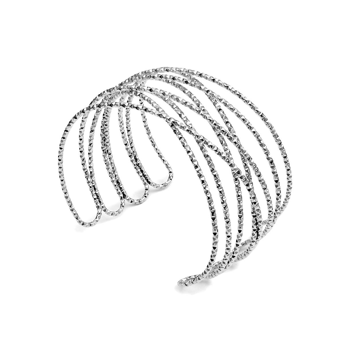 

Women s Jewelry Fashion Design Sense Stainless Steel PVD 18K Gold Plated Hollow Geometric Cross Opening Bracelet for Wedding