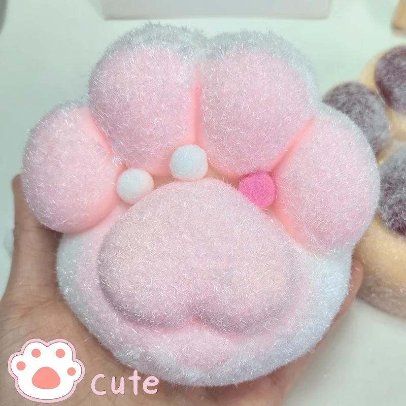 11cm Squeeze Bear Paw Toys Cute Soft Abreact Relief Relax Toys Sticky Decompressing Pinching Cat Paw Stress Relief Squishy Toys