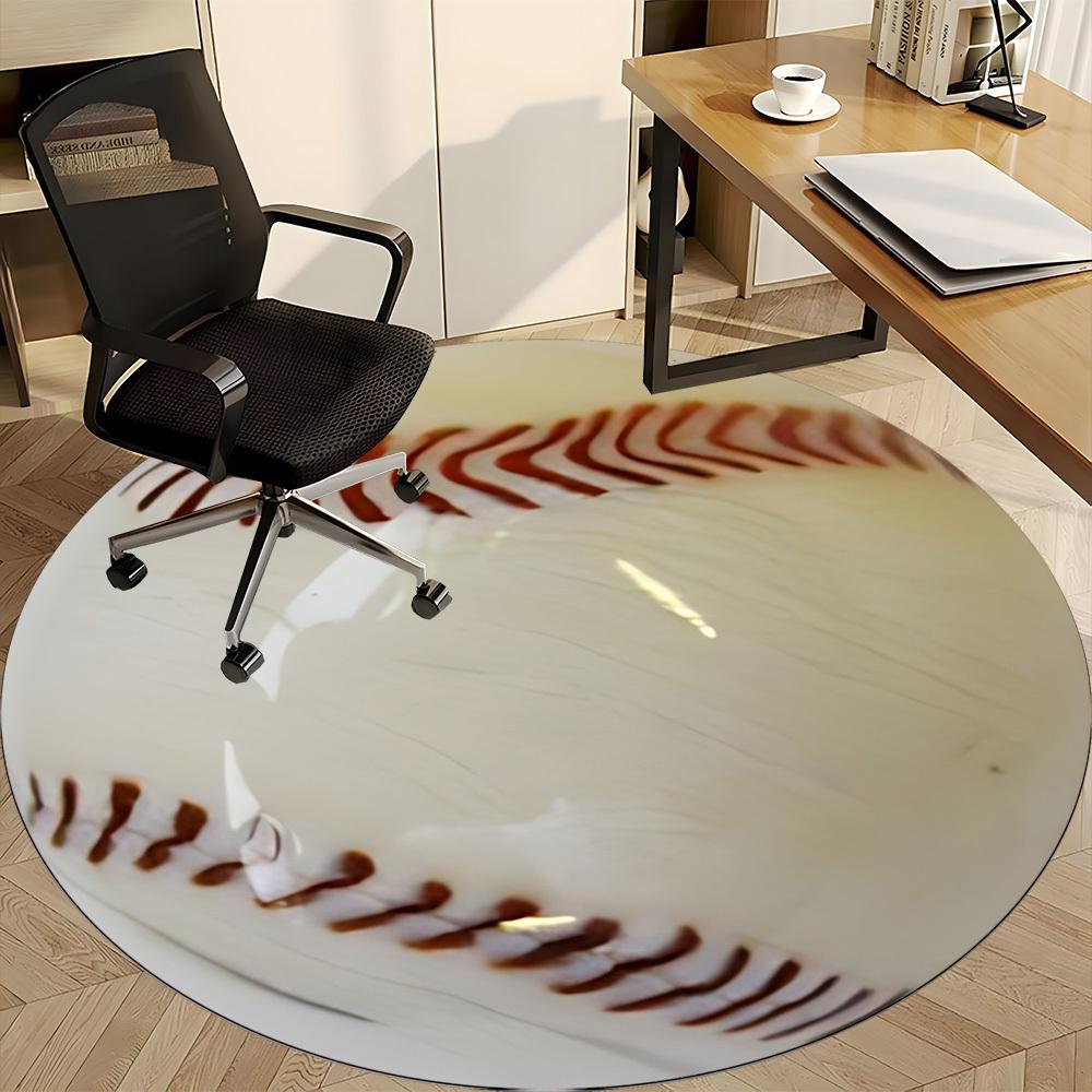 1pc Baseball Chair Carpet for Office Non-Slip, Machine Washable Rug for Office, Room - Holiday Decor, Machine Made Yy251016139