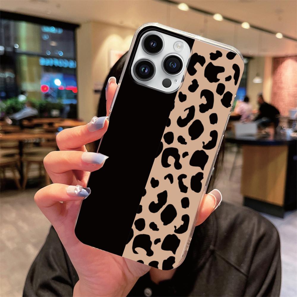 

For Apple iphone 12 Pro Max 14 13 Plus Clear Cover Transparent for Artistic Pink Marble White Brown Leopard Print Phone Case TPU iPhone 12