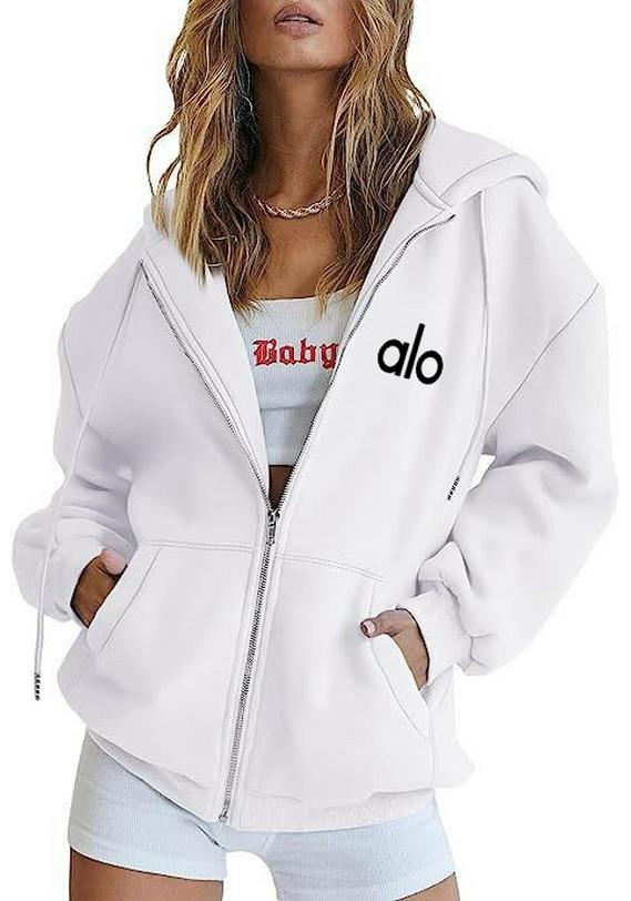 Cross-border Embroidered Zipper Hoodie with Drop Shoulder and Kangaroo Pocket