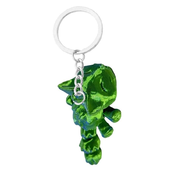 Stylish 3D Printed Cat Keychain Precision Crafted 3D Printed Cat Keychain With Movable Links For Distinctive Look синий
