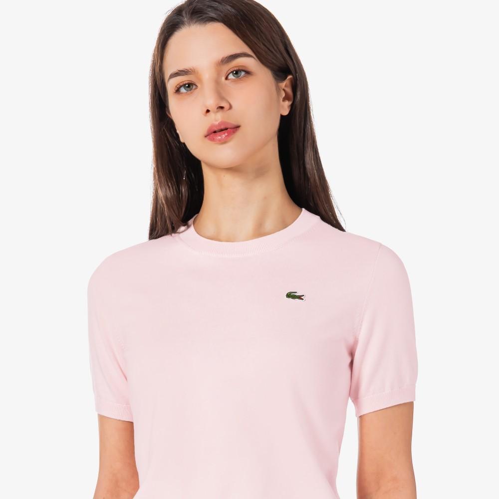 [lacoste] Women's Basic Crewneck Short Sleeve Sweater AF115E-56GADY