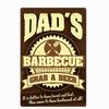 ZONA BARBECUE DEL PAPÀ Targa Retro Segni di Latta in Metallo Pub Cucina Casa Griglia Decorazione da Parete Vintage 20X30CM