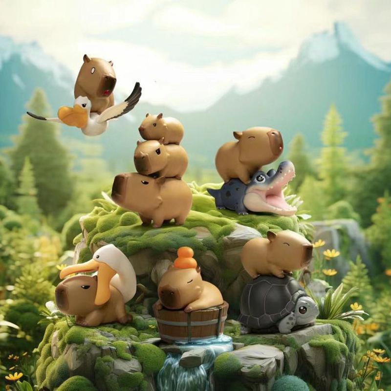 Capybara Series Blind Box Figures Cute Spot Animal Planet Kapibala Surprise Box Collectible Toys Birthday Year Gifts